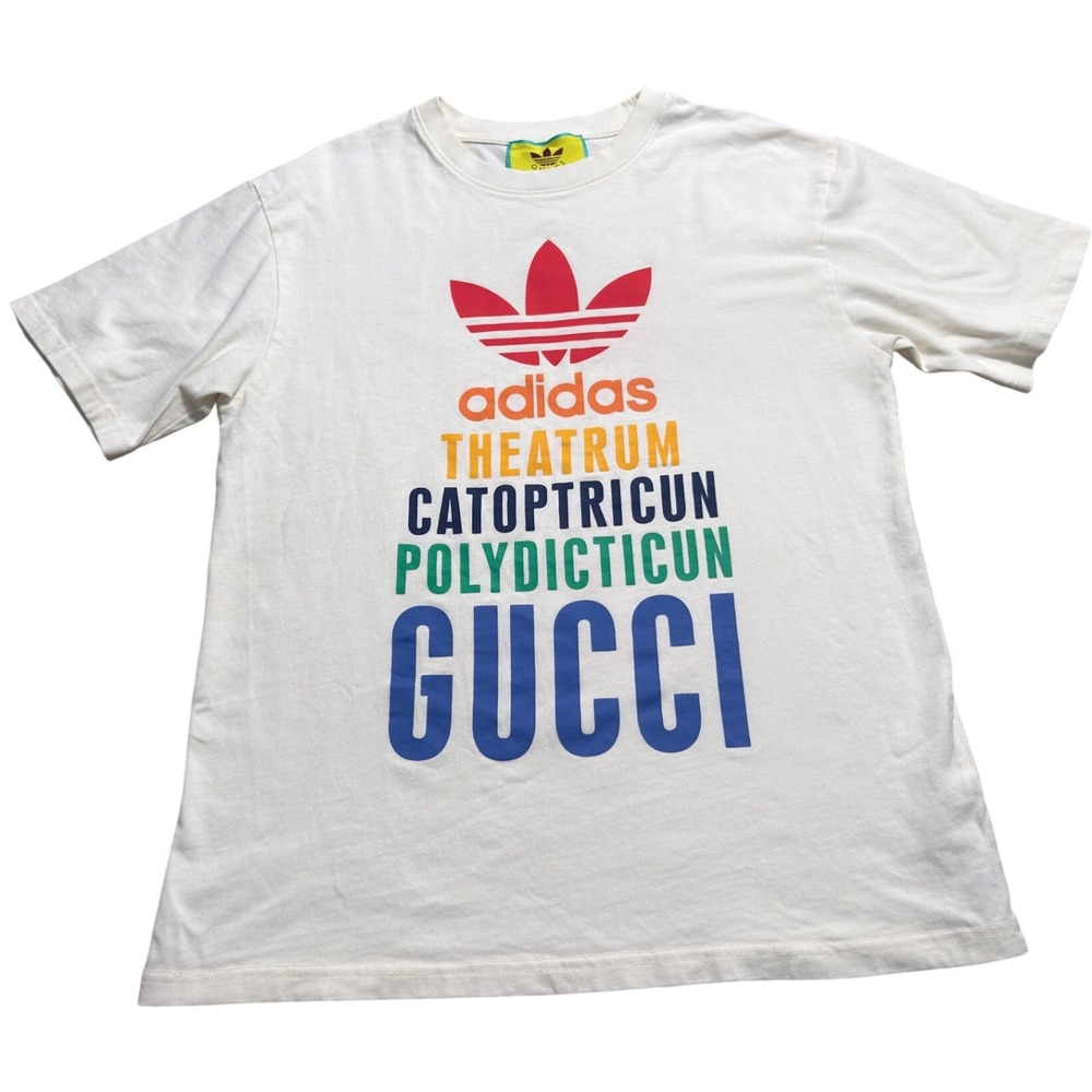Adidas x Gucci Theatrum Catoptricum Polydicticum T-Shirt White Small 702612